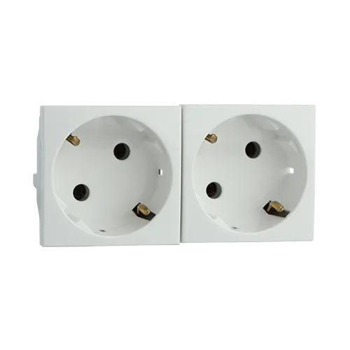 Tomada Dupla Schuko - 4 Módulos