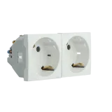 Tomada Dupla Schuko - 4 Módulos