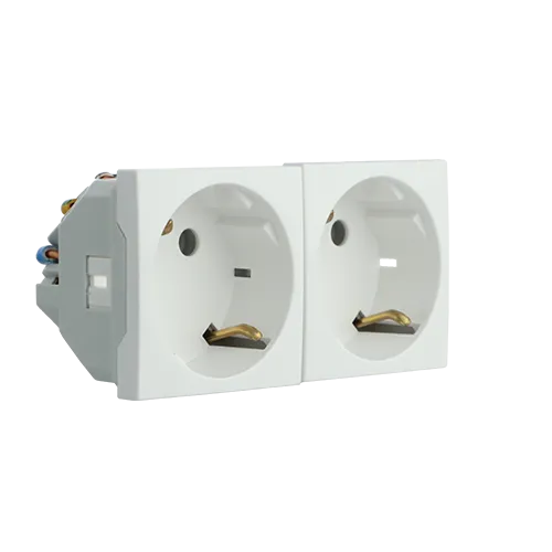 Tomada Dupla Schuko - 4 Módulos