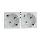 Tomada Dupla Schuko com Obturador - 4 Módulos