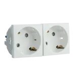 Tomada Dupla Schuko com Obturador - 4 Módulos
