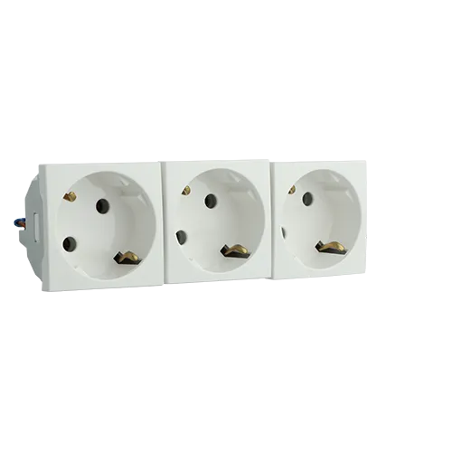 Tomada Tripla Schuko - 6 Módulos