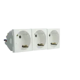 Tomada Tripla Schuko - 6 Módulos