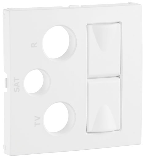 Cover Plate for R - TV - SAT - 2xRJ45 Multimedia Socket