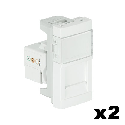 Toma Doble con Conector Hembra RJ11 Cat. 3 