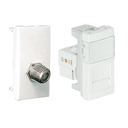 Toma con Conector Coaxial Tipo F y Conector Hembra RJ11 