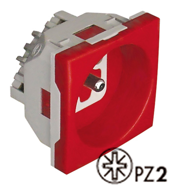 Earth Socket (French Type) with Blockage and Signal Light - 2 Modules